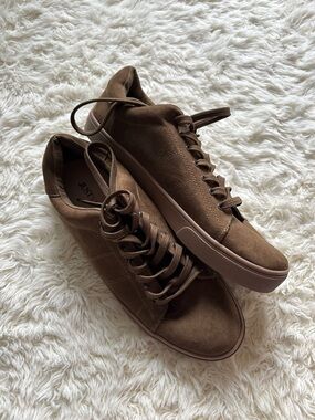 JustFab Brown Suede Women's Low-Top Sneakers